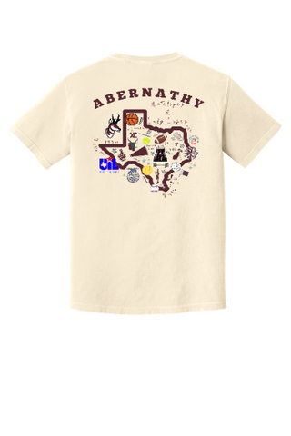 Abernathy School Spirit Ivory Comfort Colors Brand Tee