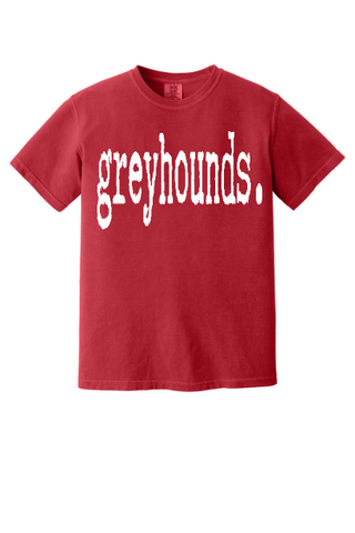 Greyhounds Typography Comfort Colors Tee