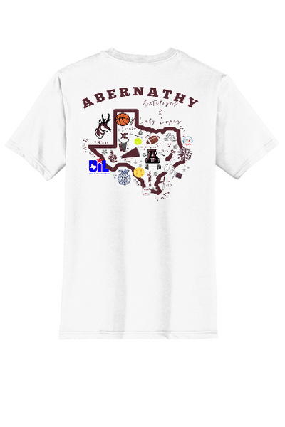 Abernathy School Spirit White District Brand Tee