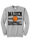 Checkered Basketball Sweatshirt for Indians, Maidens, or Warriors